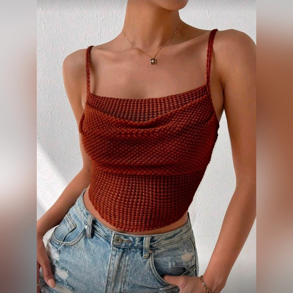 Knit Rust Brown Tank Top (size S)